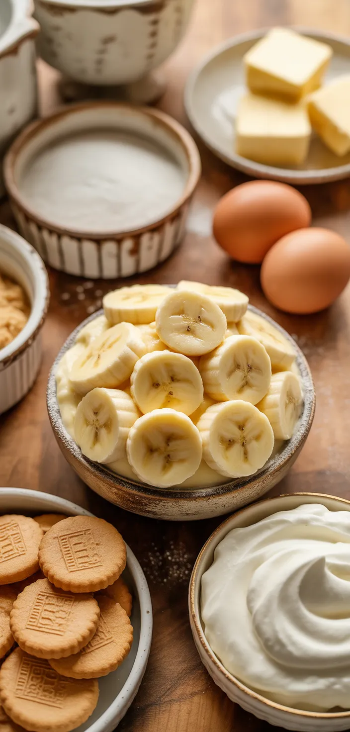 Ingredients photo for Banana Pudding Cupcakes With Whipped Cream Frosting Recipe