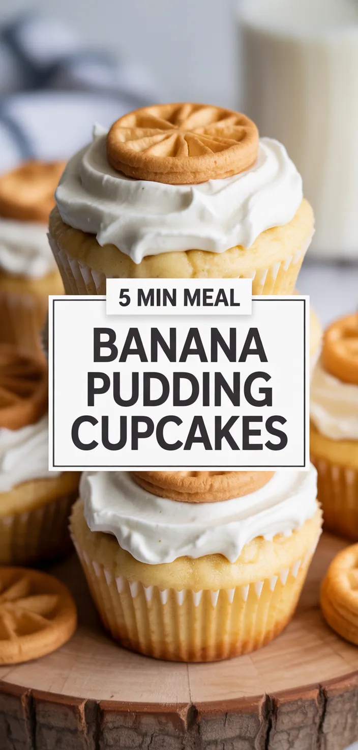 A photo of Banana Pudding Cupcakes With Whipped Cream Frosting Recipe