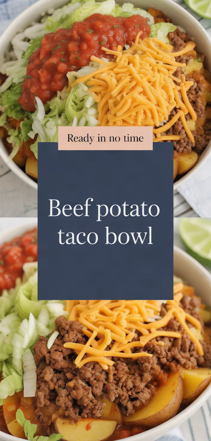 A photo of Ground Beef And Potato Taco Bowl Recipe