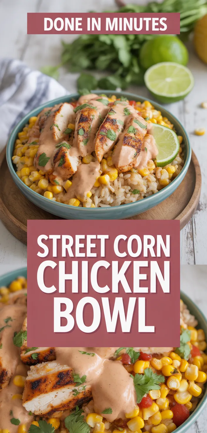 A photo of Mexican Street Corn Chicken Rice Bowl – Easy Weeknight Dinner Recipe