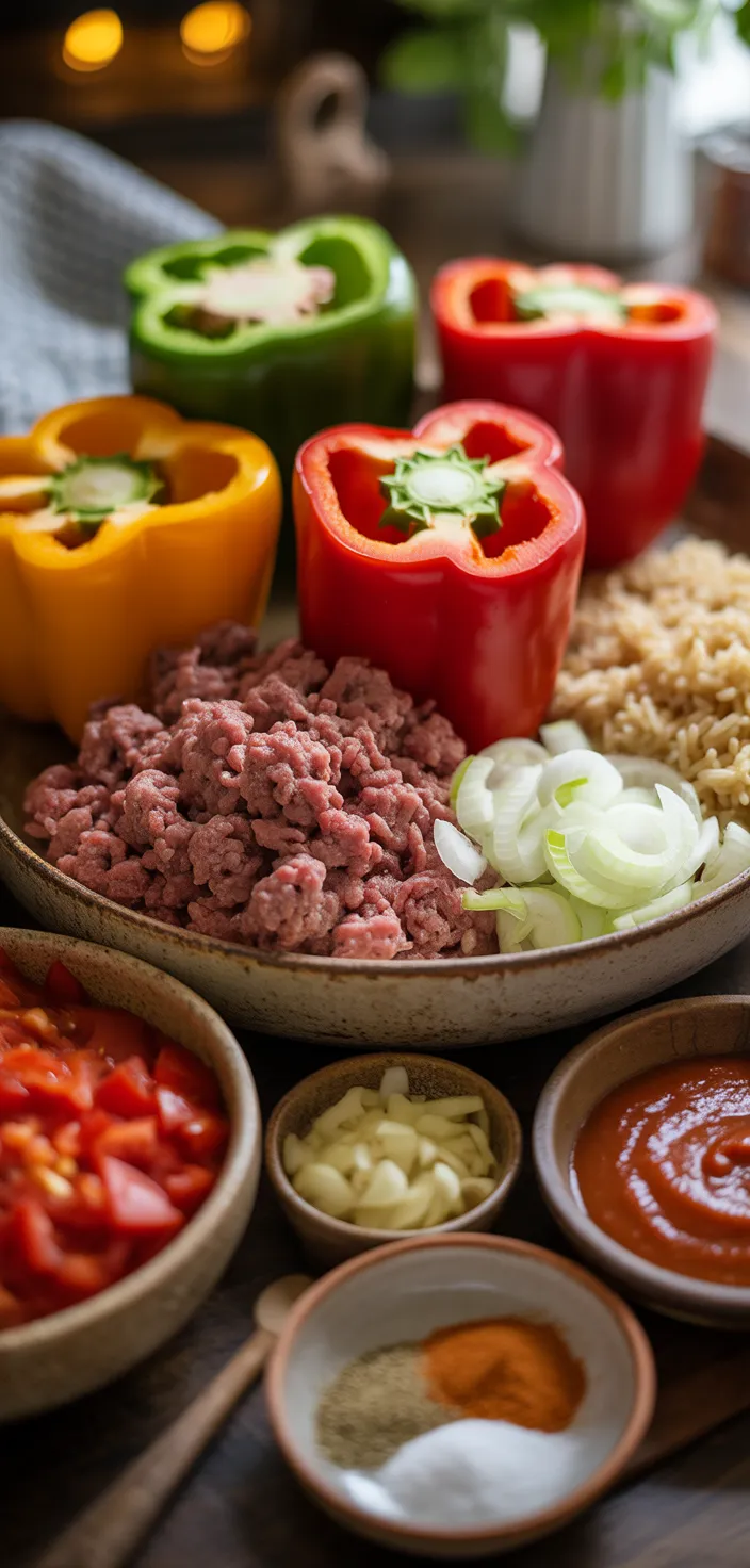 Ingredients photo for Easy Stuffed Peppers Recipe
