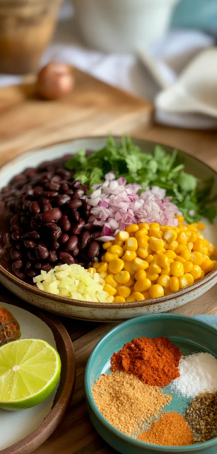 Ingredients photo for Spicy Black Bean Veggie Burgers Recipe